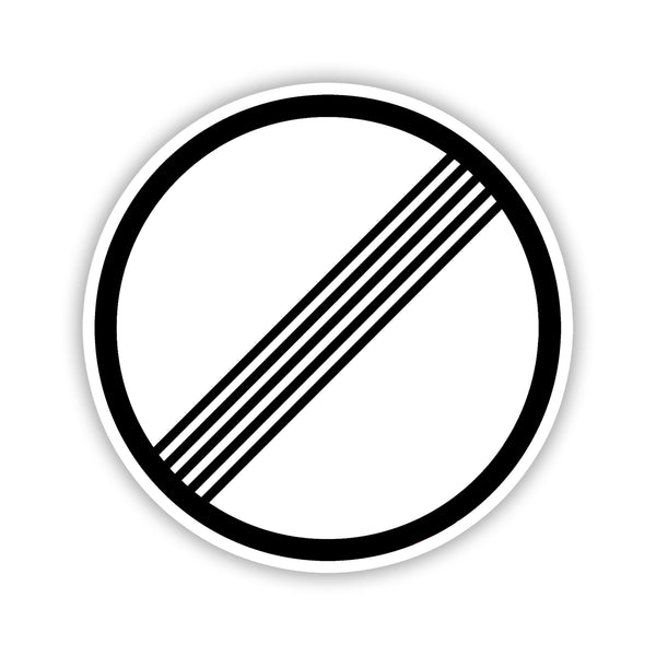 German Autobahn Unlimited Speed Sign Car Culture Sticker