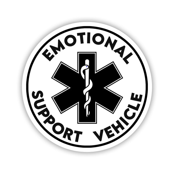 Emotional Support Vehicle Car Culture Sticker - Black