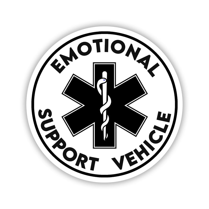 Emotional Support Vehicle Car Culture Sticker - Black