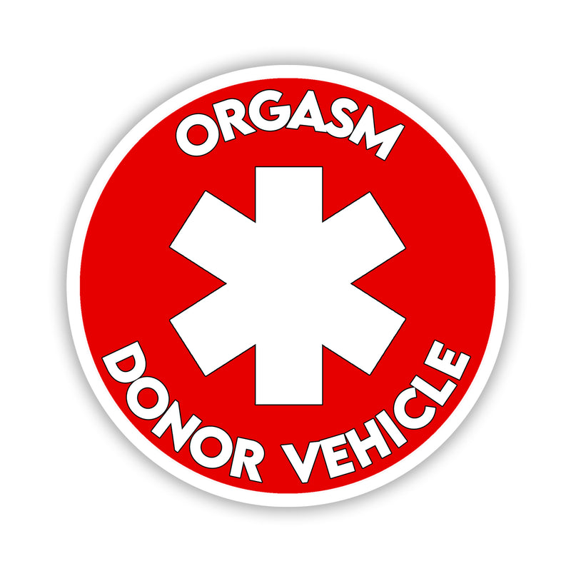 Adult Humour Novelty Donor Vehicle Car Culture Sticker