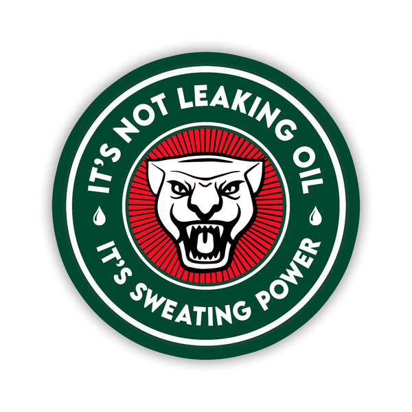 Not Leaking Oil Sweating Power Jaaaag Green & Red Car Culture Sticker