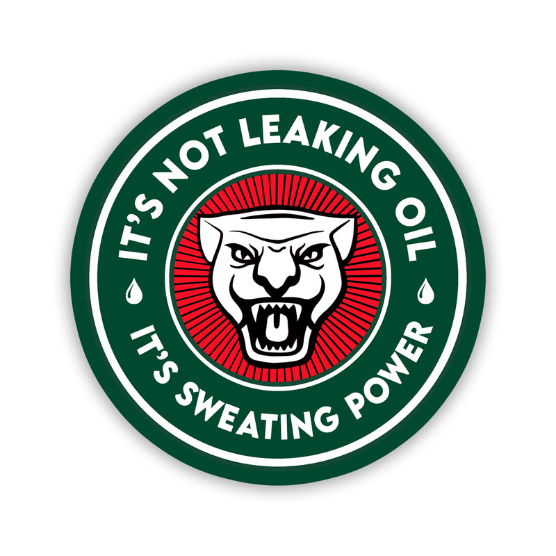 Not Leaking Oil Sweating Power Jaaaag Green & Red Car Culture Sticker