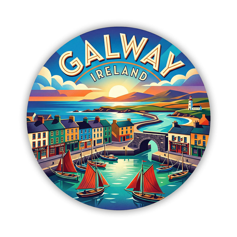Galway Ireland Harbour Sticker