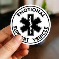 Emotional Support Vehicle Car Culture Sticker - Black