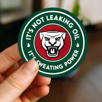 Not Leaking Oil Sweating Power Jaaaag Green & Red Car Culture Sticker