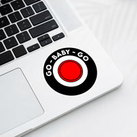 Go Baby Go Start Button Sticker
