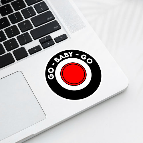 Go Baby Go Start Button Sticker